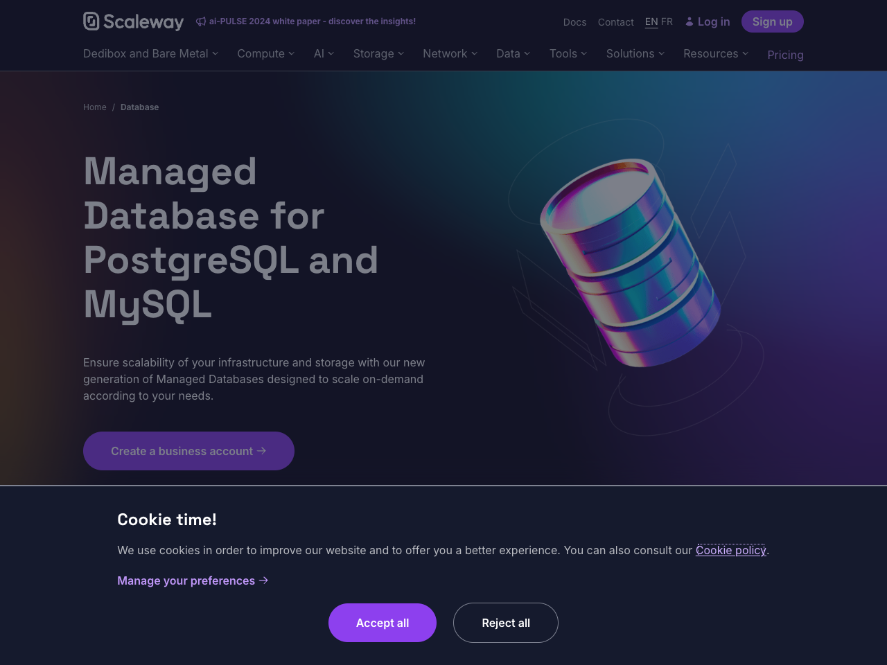 Scaleway Managed Database screenshot