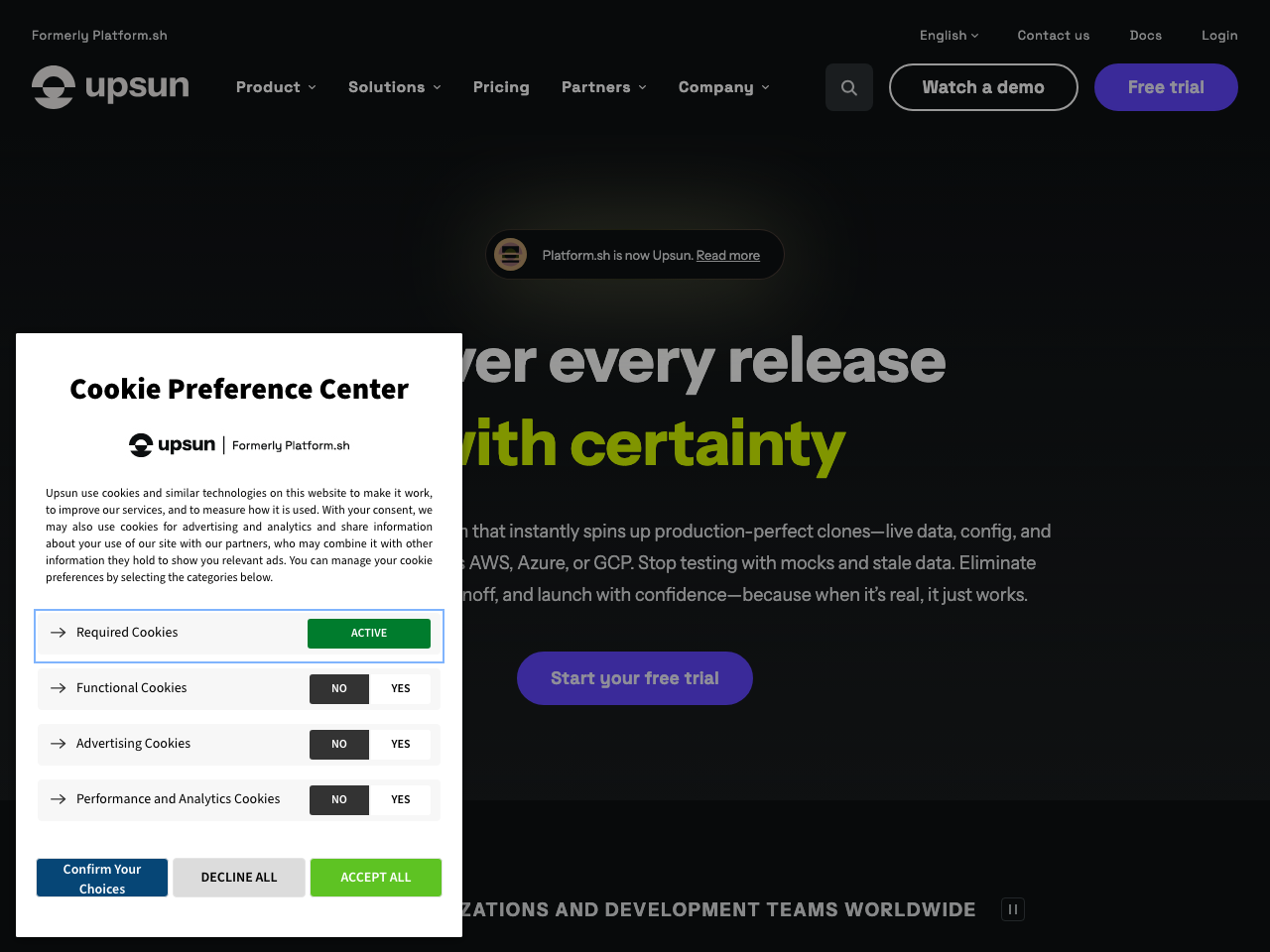 Platform.sh screenshot