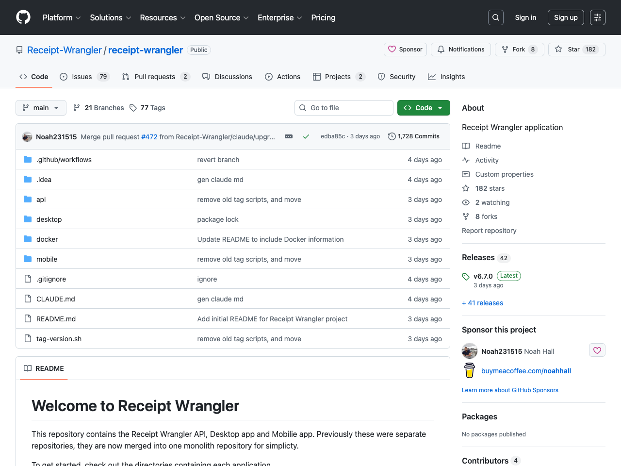 Receipt Wrangler screenshot