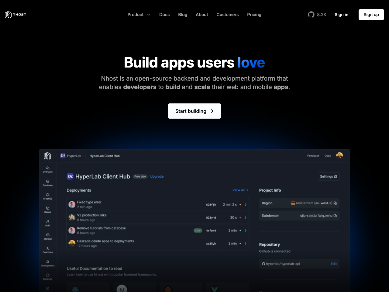 Nhost screenshot