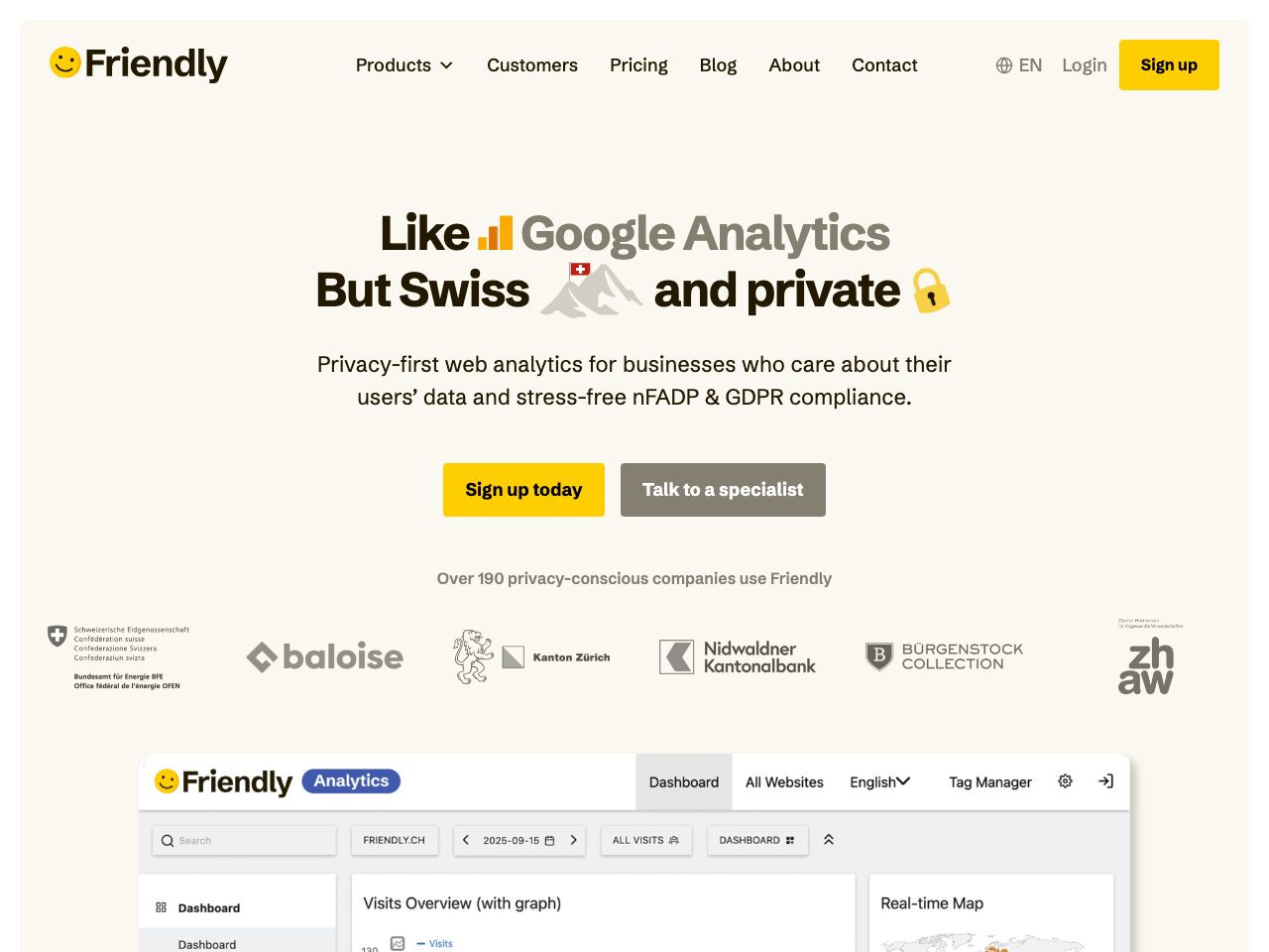 Friendly Analytics screenshot