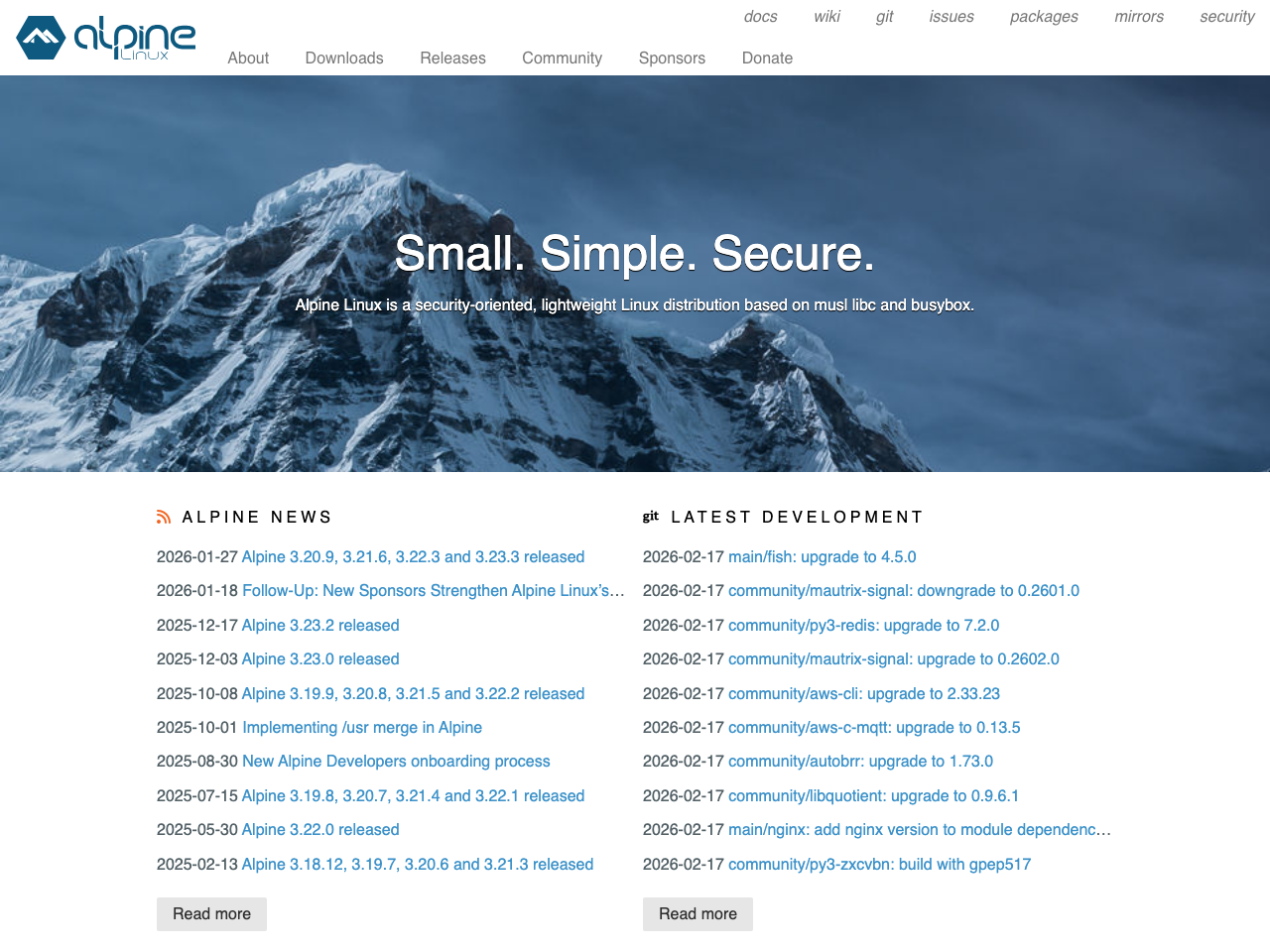 Alpine Linux screenshot