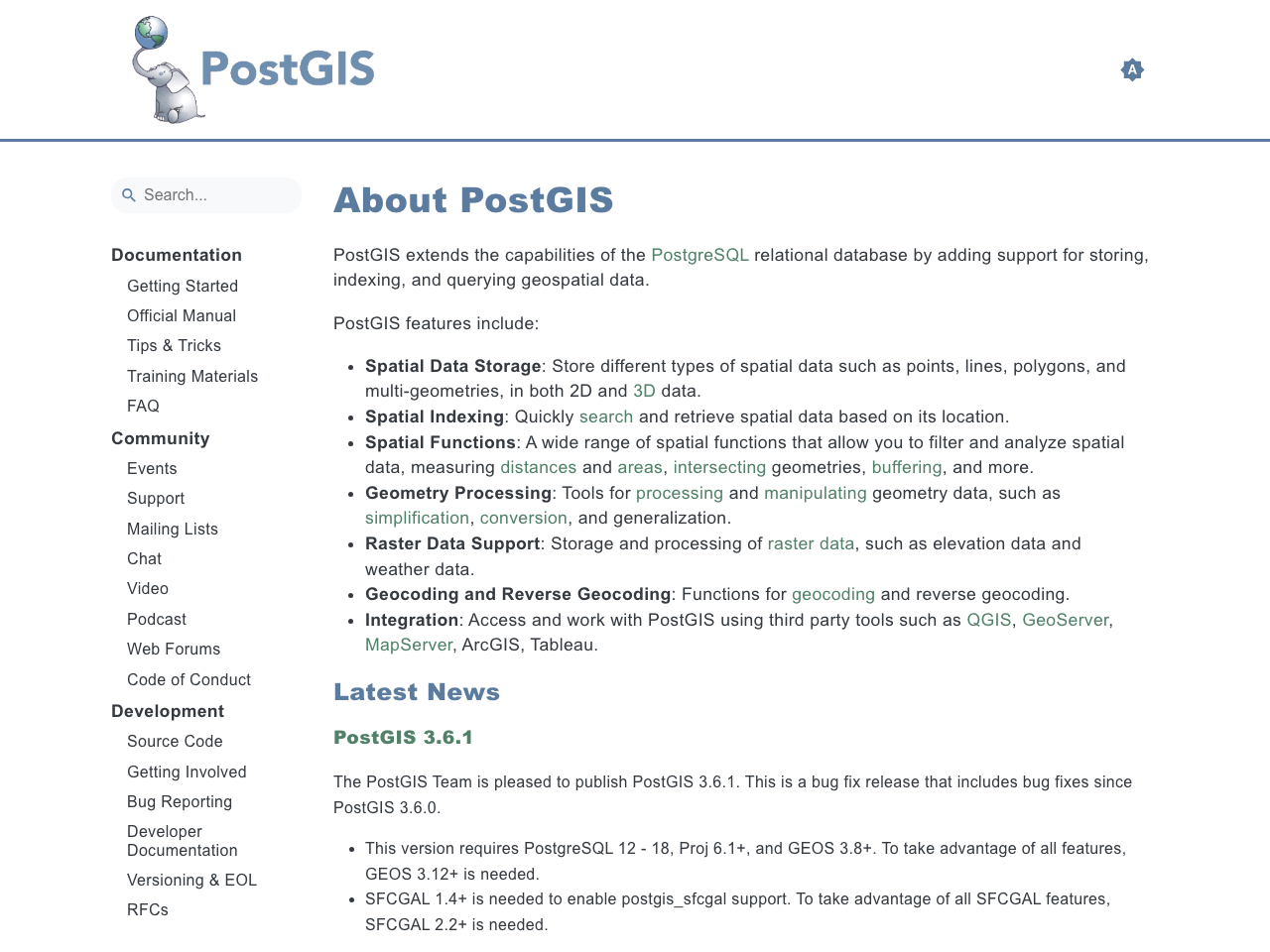 PostGIS screenshot