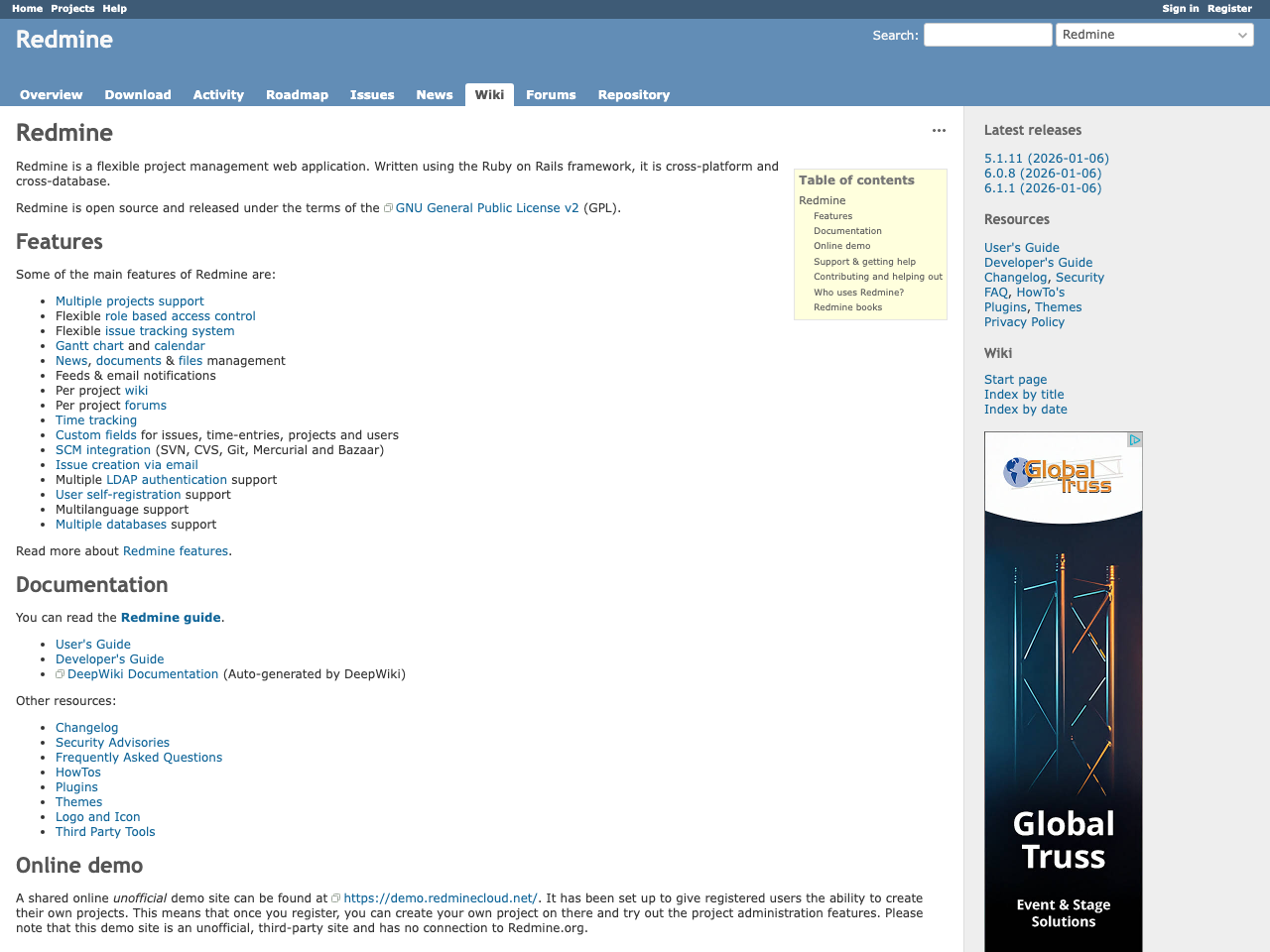 Redmine screenshot