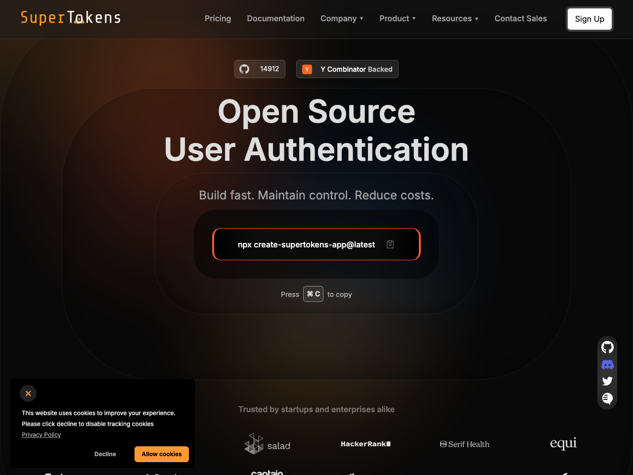SuperTokens Core screenshot
