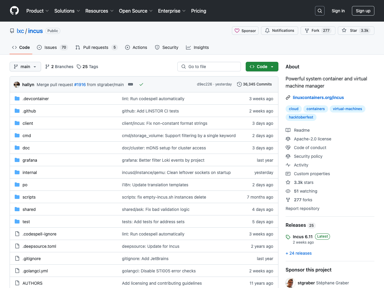 Incus screenshot