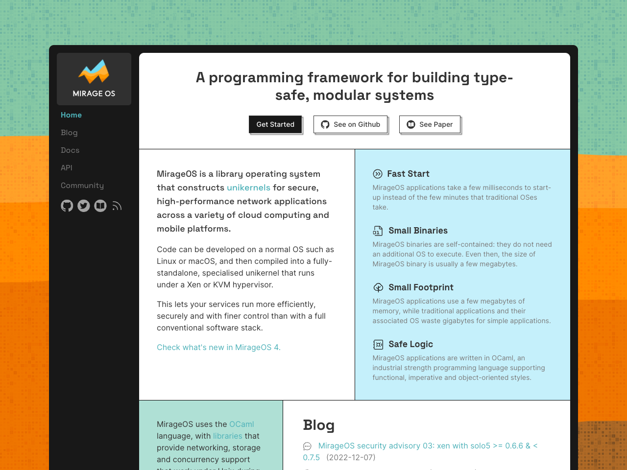 MirageOS screenshot