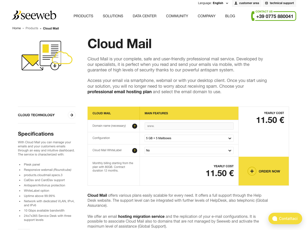 Seeweb Mail screenshot
