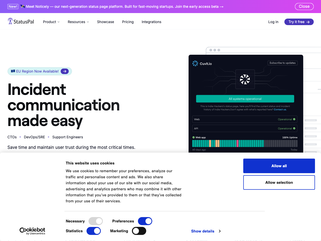 Statuspal screenshot