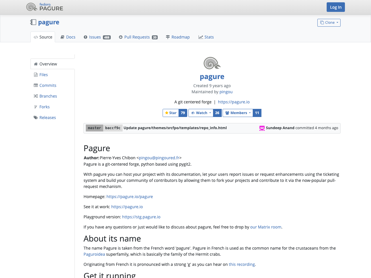 Pagure screenshot