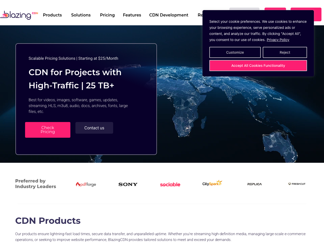 BlazingCDN screenshot