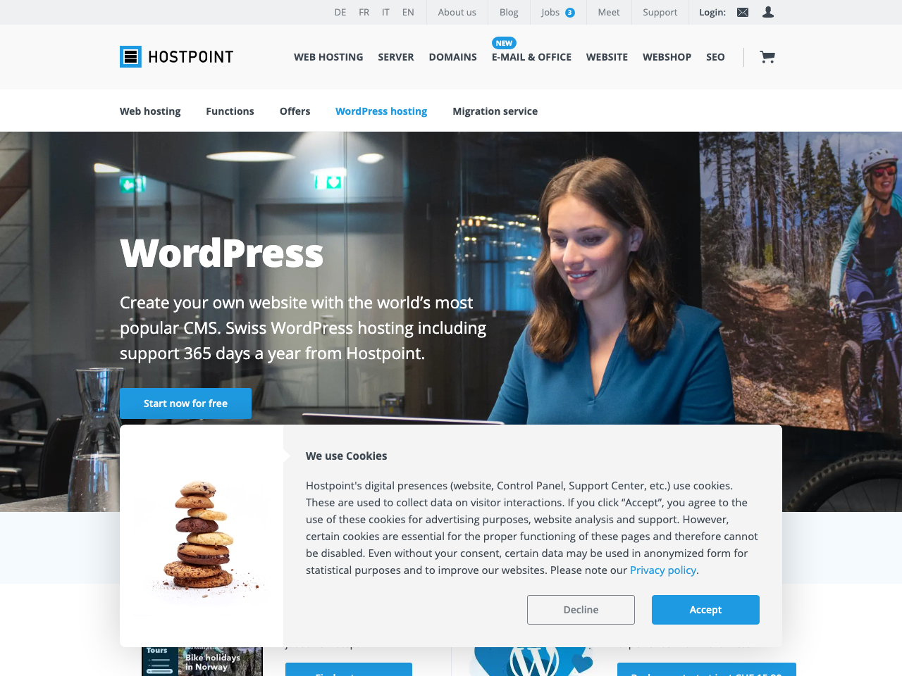 Hostpoint Wordpress Hosting screenshot