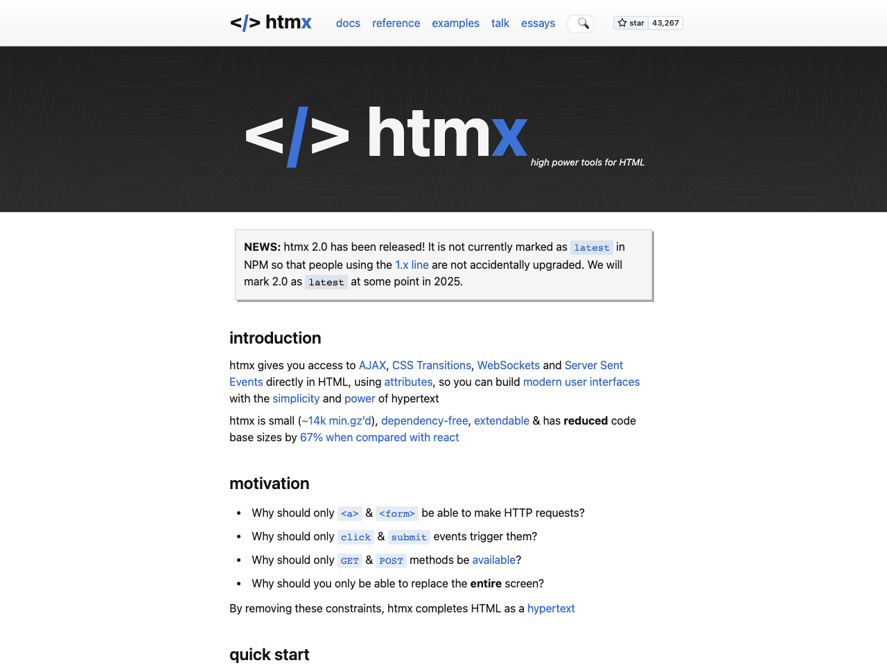 htmx screenshot