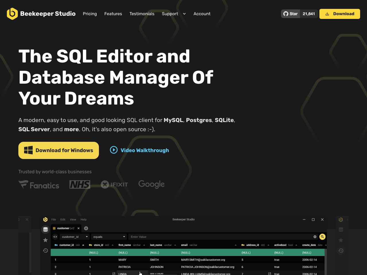 Beekeeper Studio screenshot