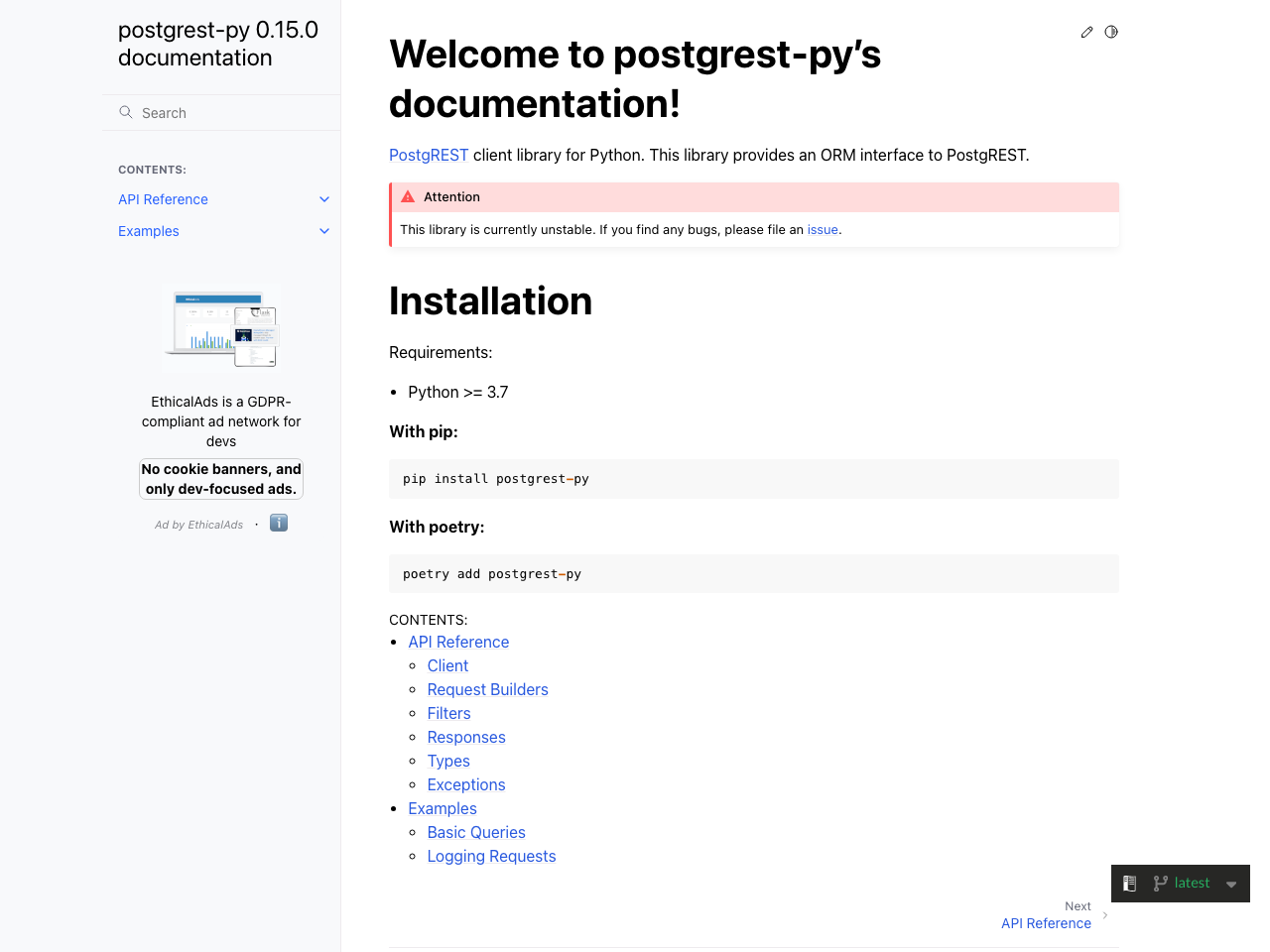 PostgREST screenshot