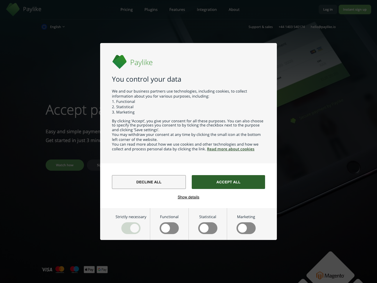 Paylike screenshot