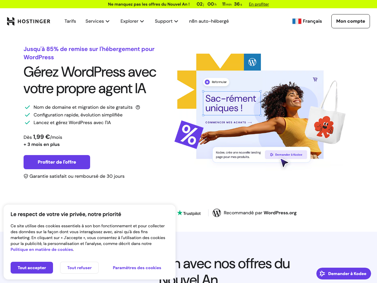 Hostinger WordPress screenshot