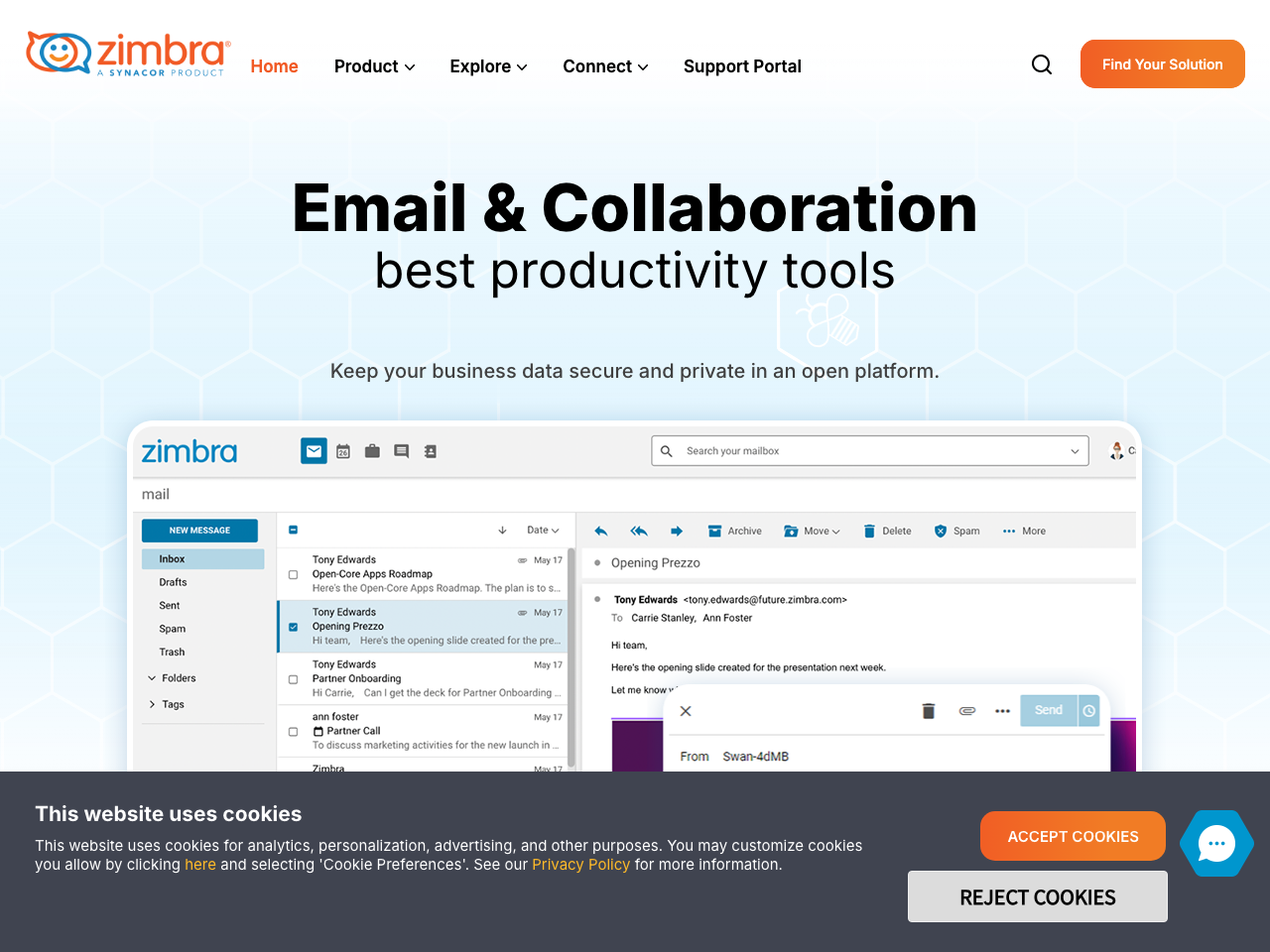 Zimbra Core screenshot