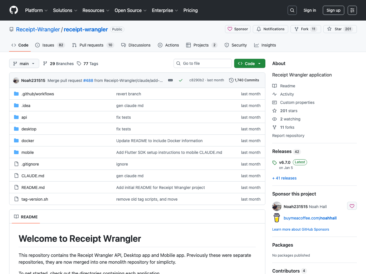 Receipt Wrangler screenshot
