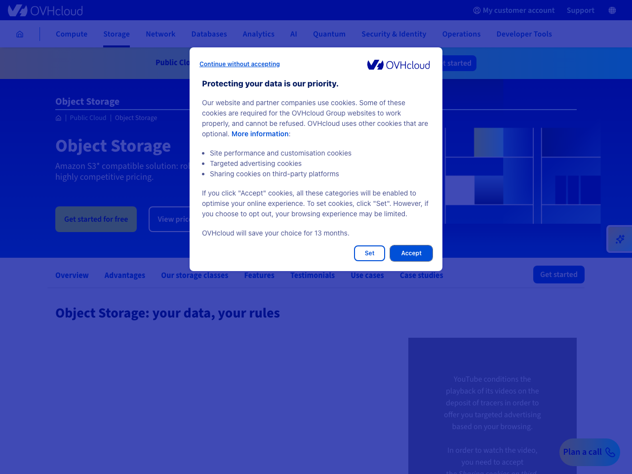 OVHcloud Object Storage screenshot