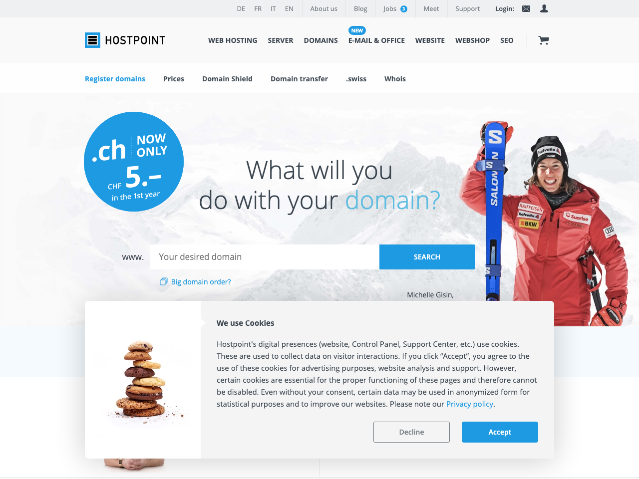 Hostpoint Domains screenshot