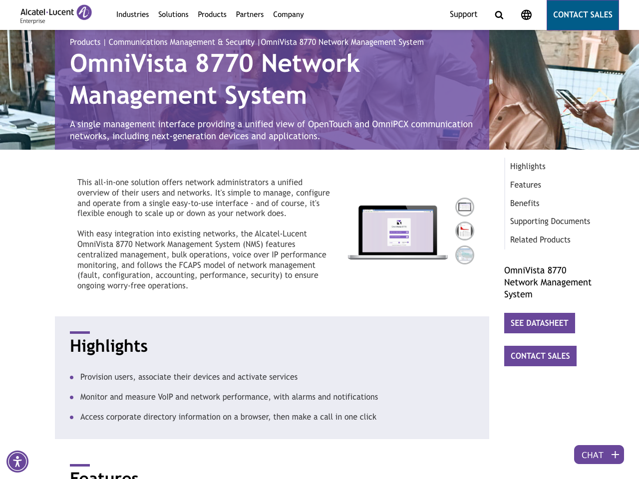 OmniVista 8770 Network Management System screenshot