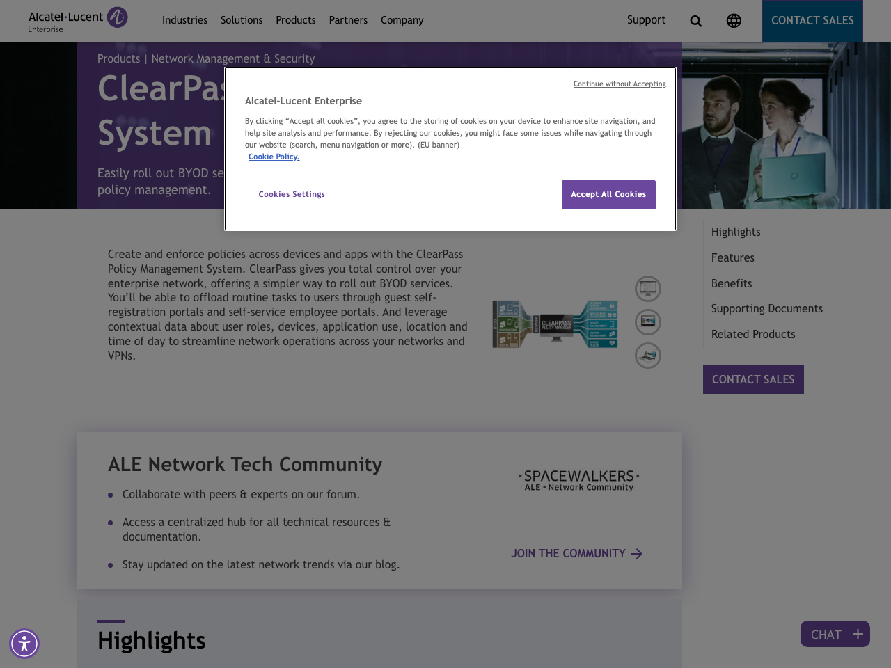 Clearpass Policy Management System screenshot
