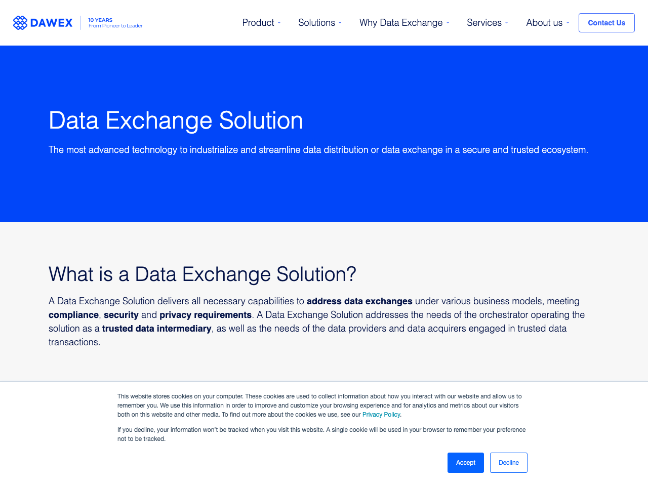 Data Exchange Platform screenshot