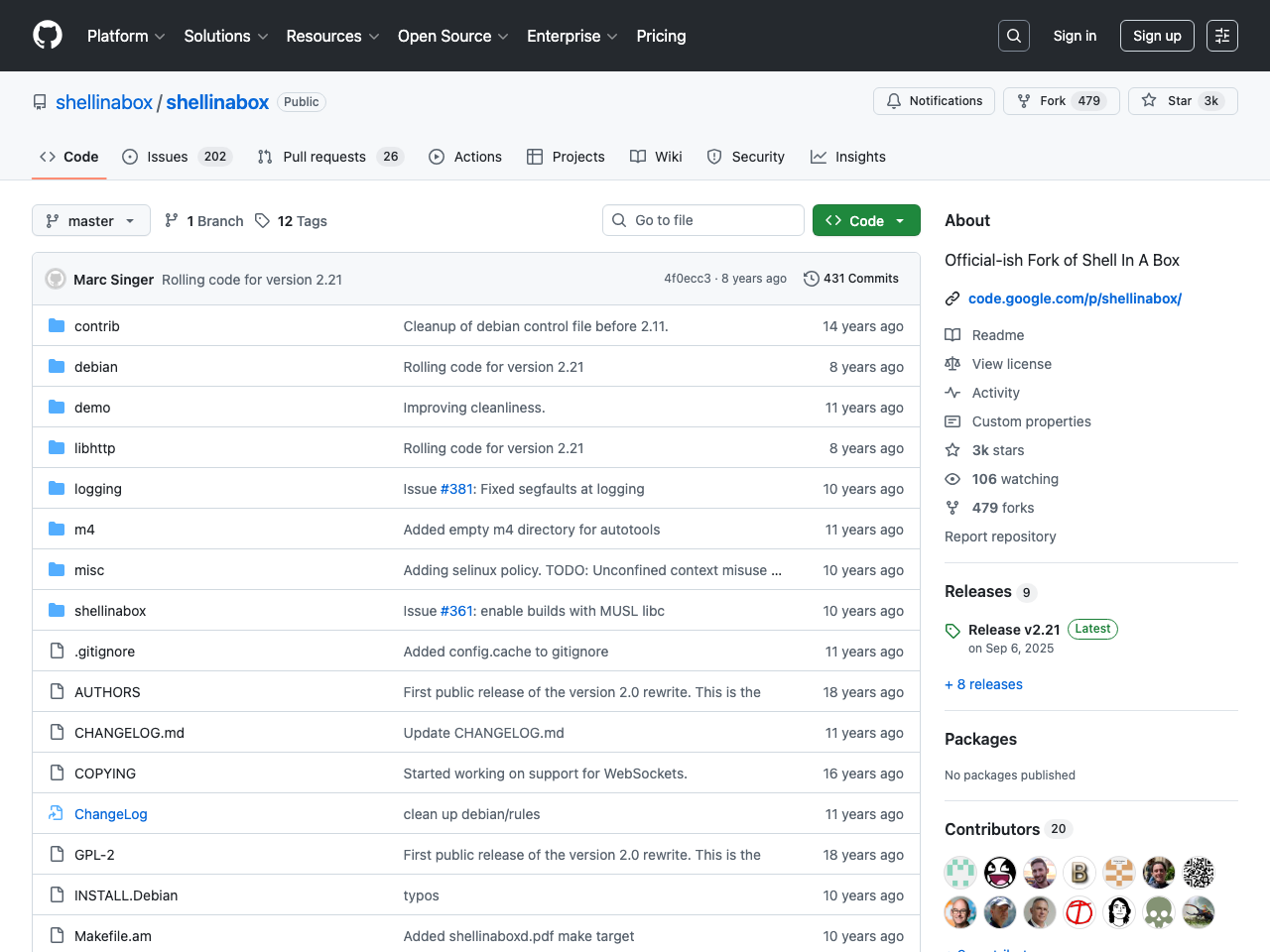 Shell In A Box screenshot