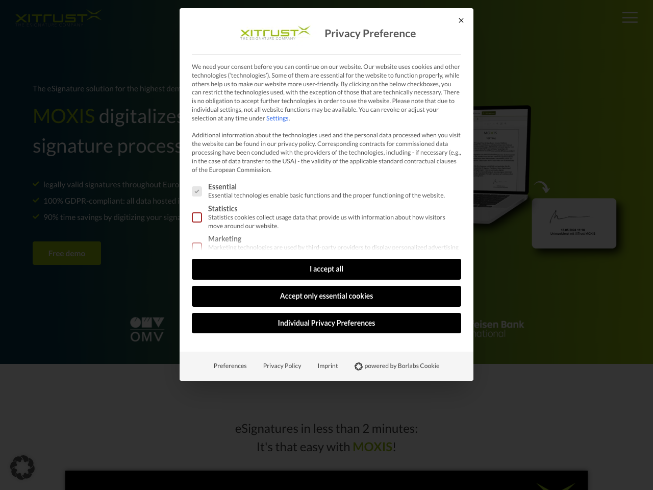 XiTrust MOXIS screenshot