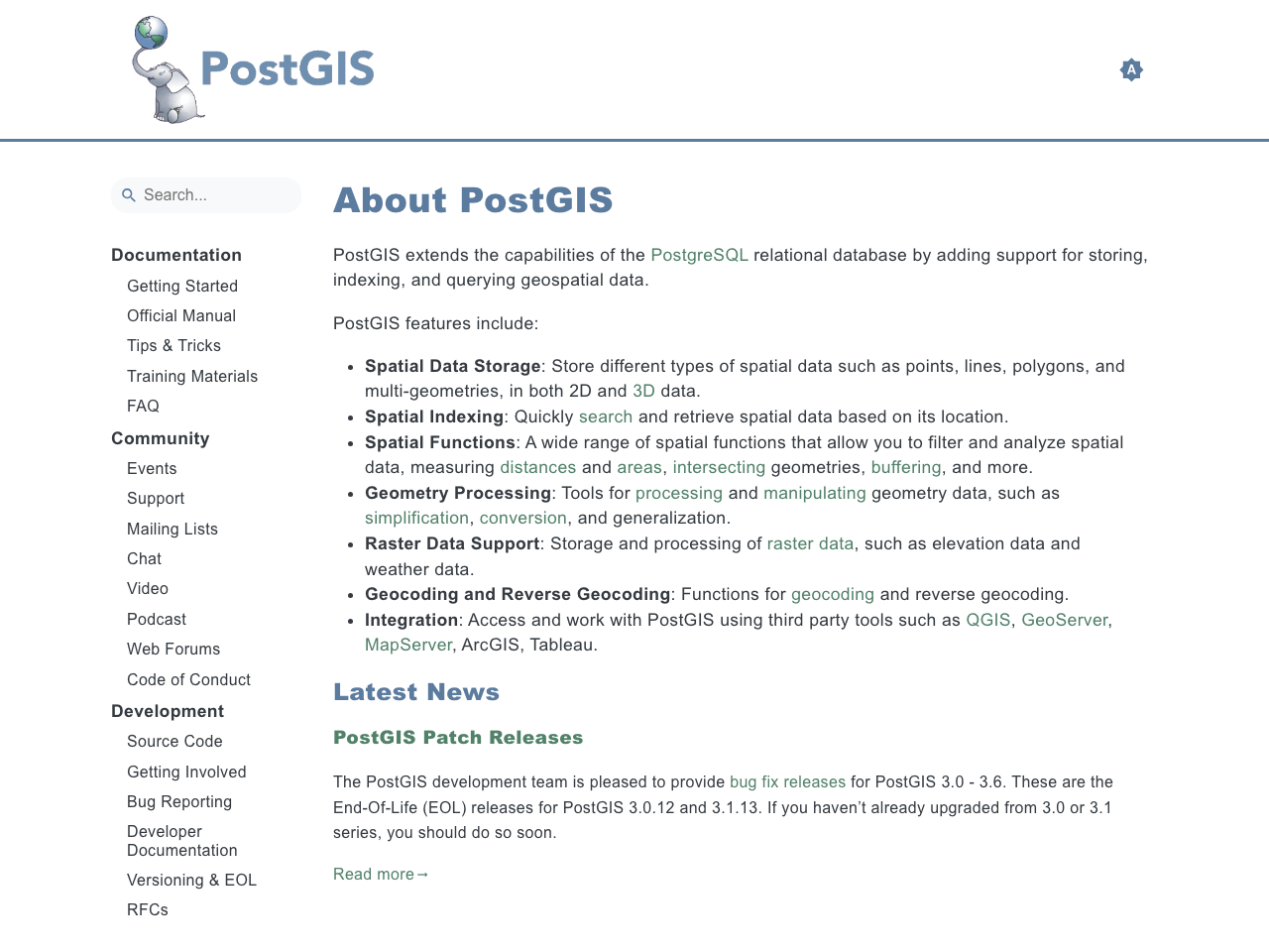 PostGIS screenshot