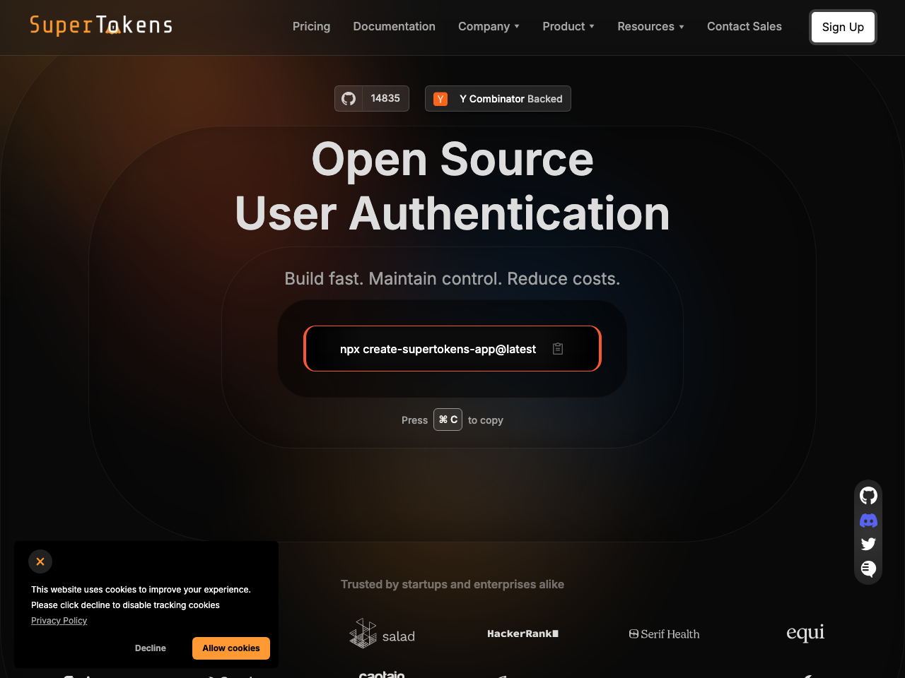 SuperTokens Core screenshot