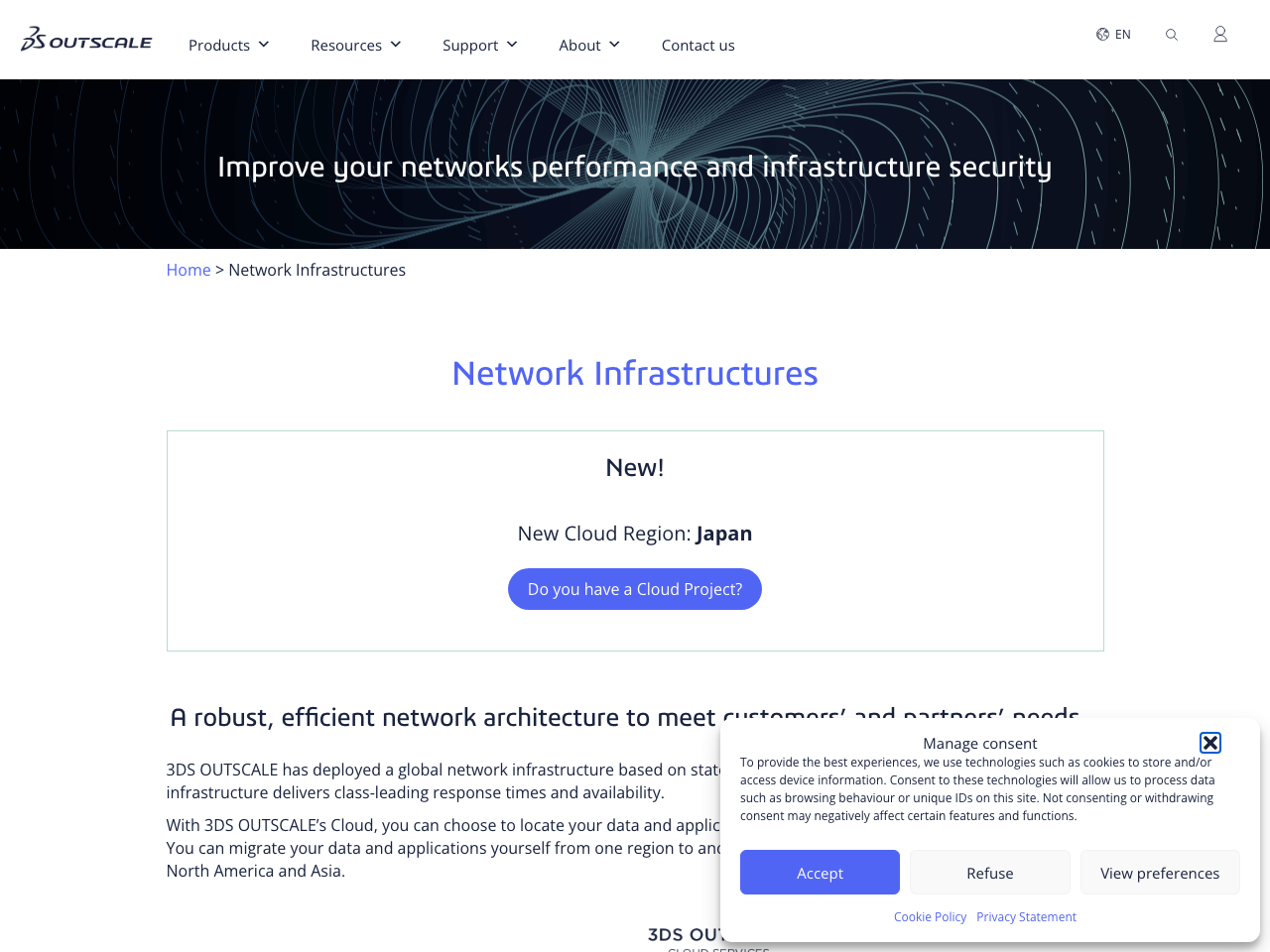 Outscale Network screenshot