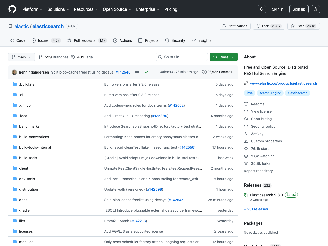 ElasticSearch 7 screenshot