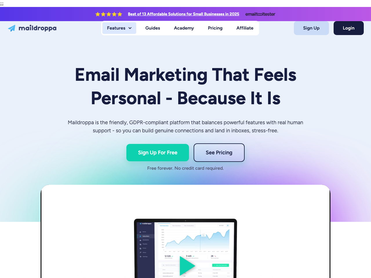 Maildroppa screenshot