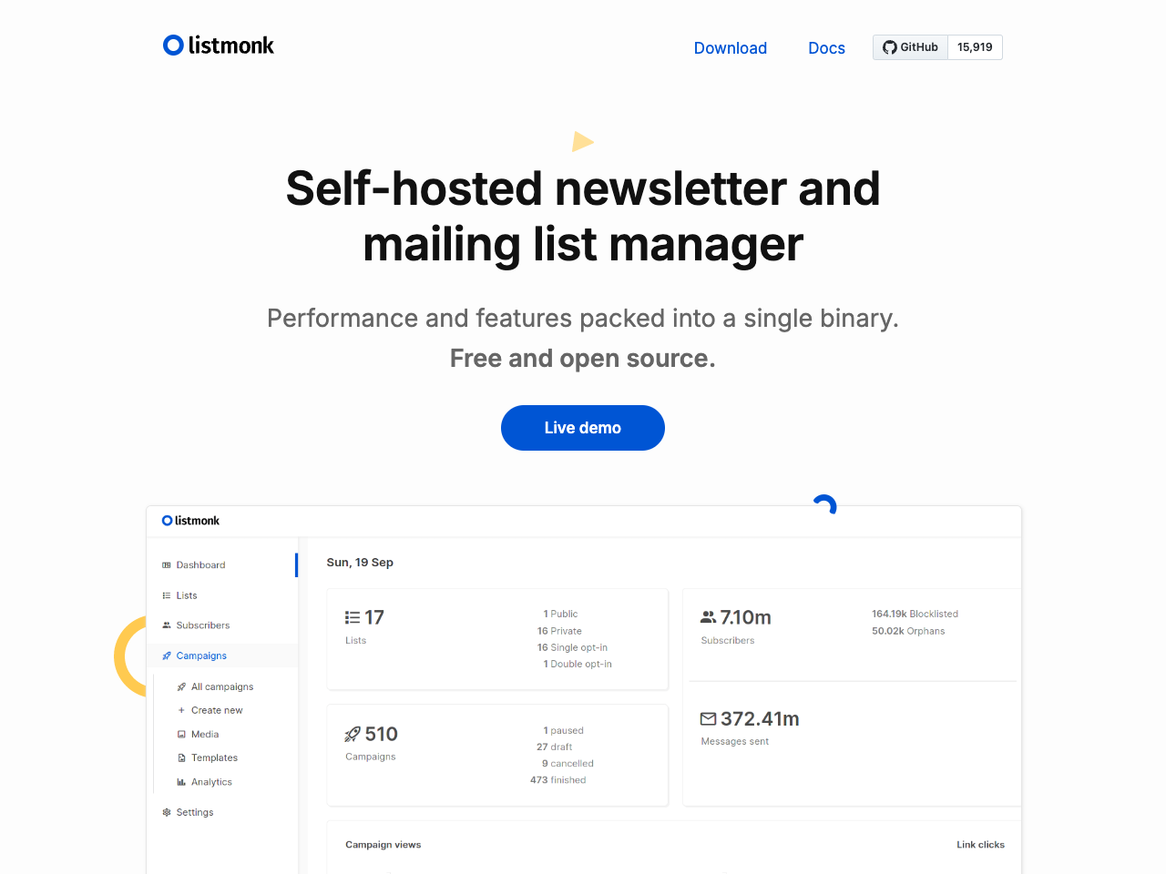 listmonk screenshot