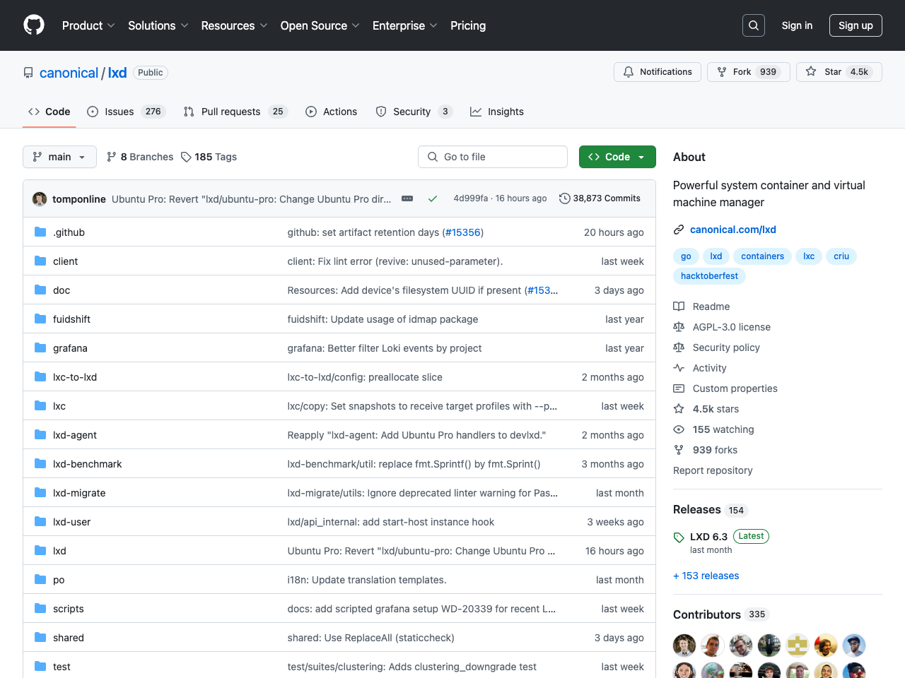 LXD screenshot