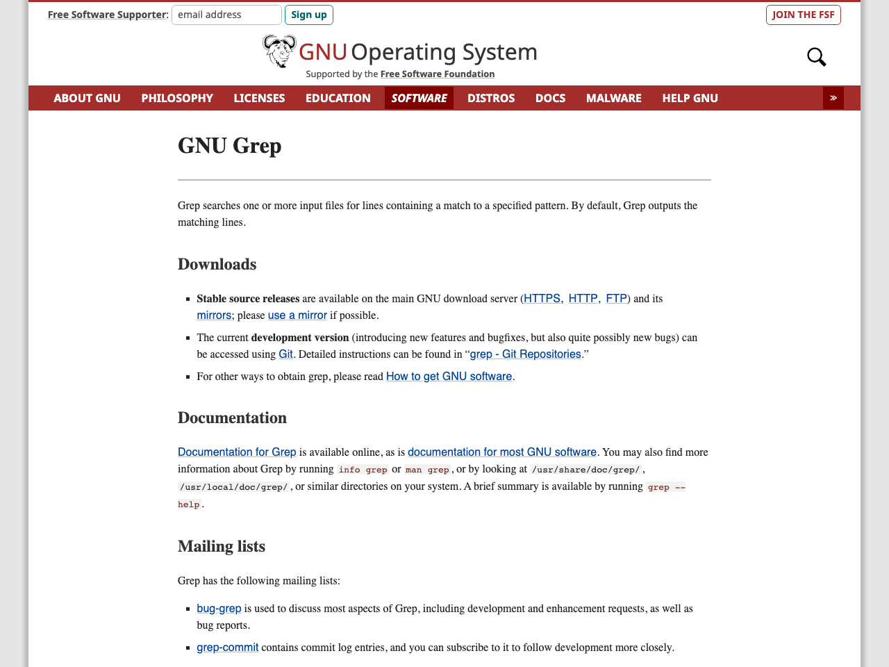 GNU Grep screenshot