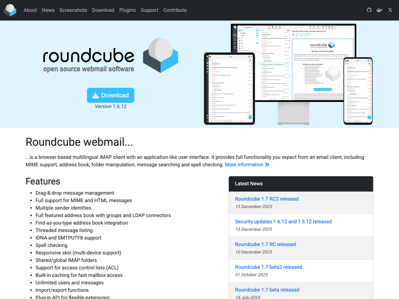 Roundcube screenshot