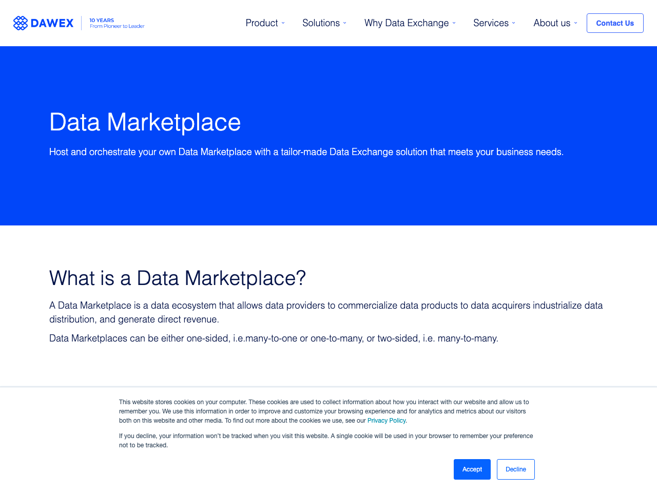 Data Marketplace screenshot