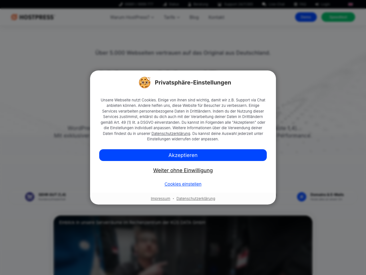 Hostpress screenshot