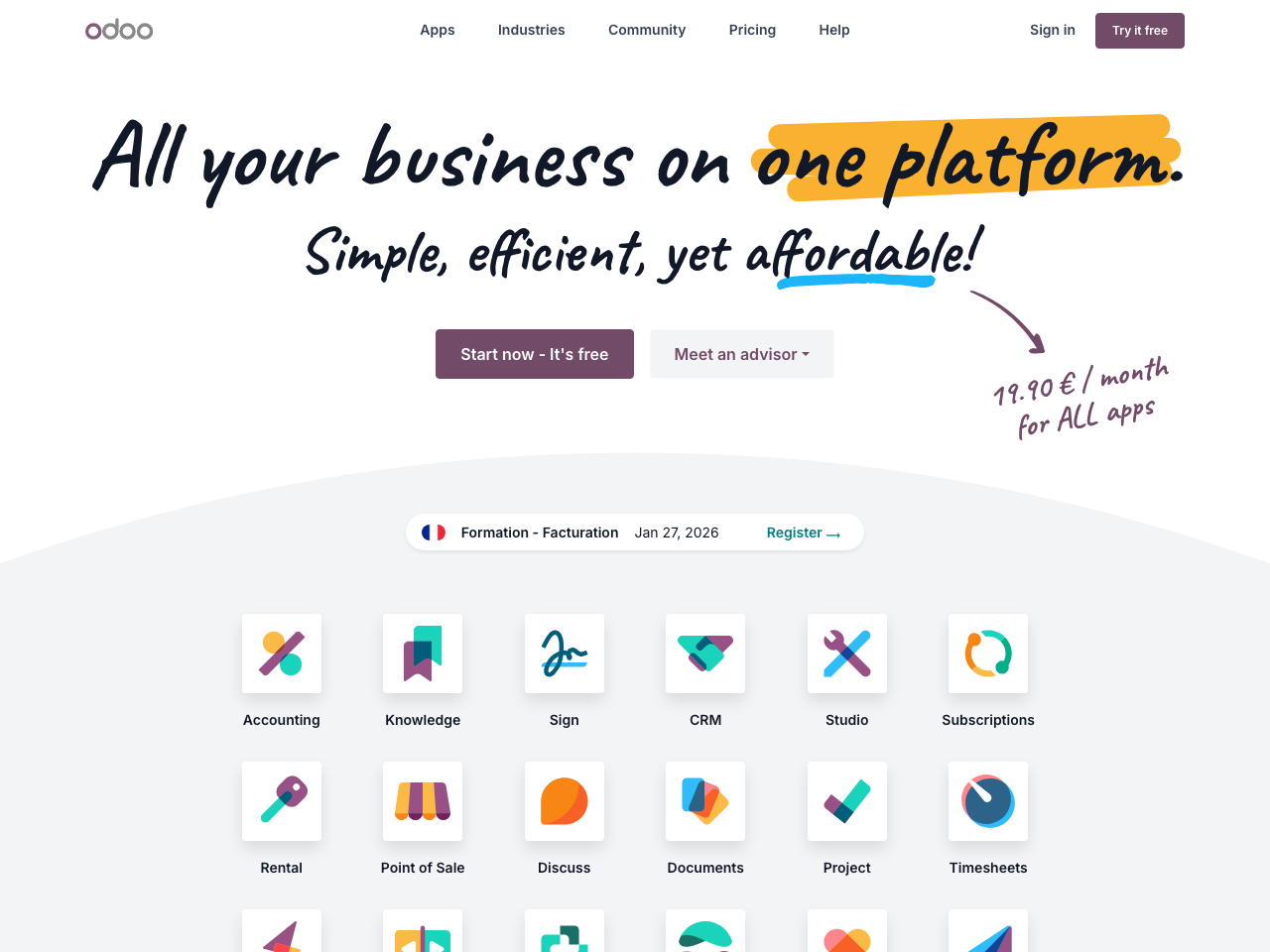 Odoo Software screenshot