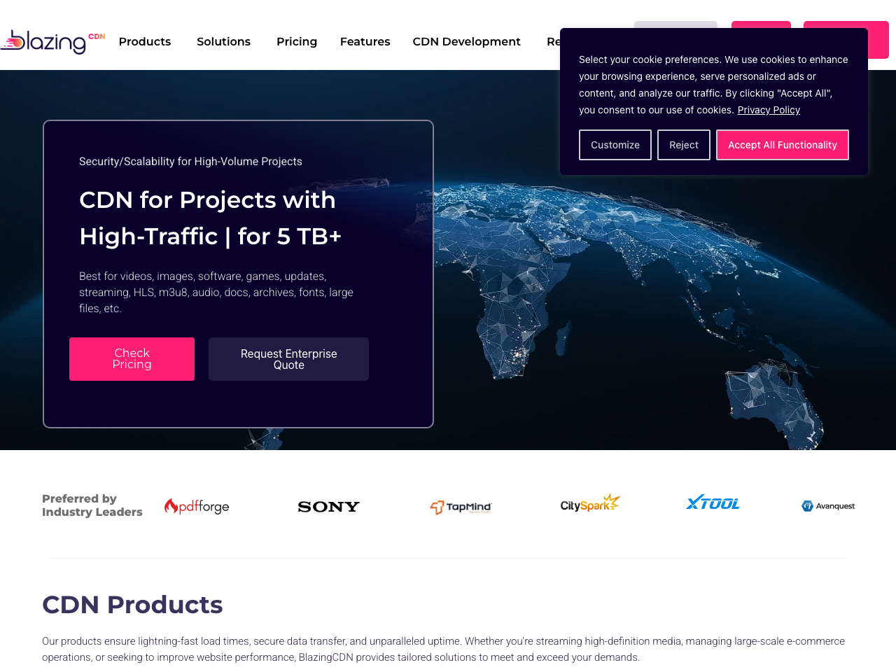 BlazingCDN screenshot