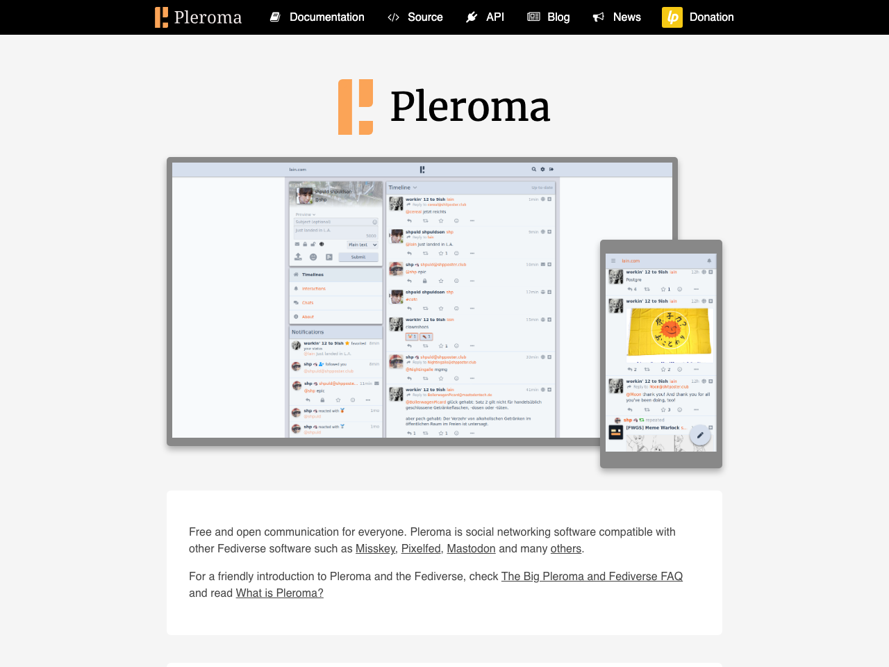 Pleroma screenshot