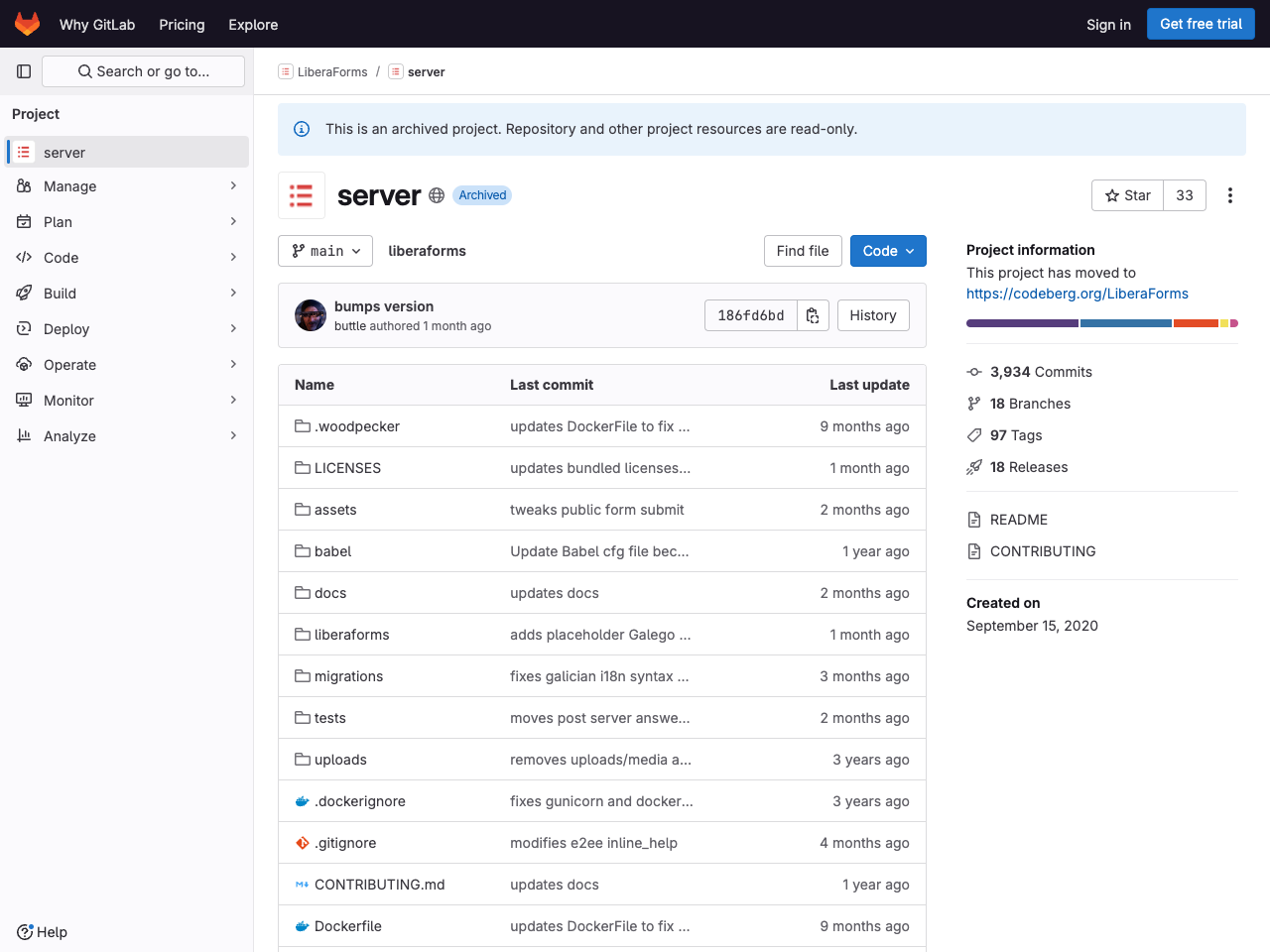 Liberaforms screenshot