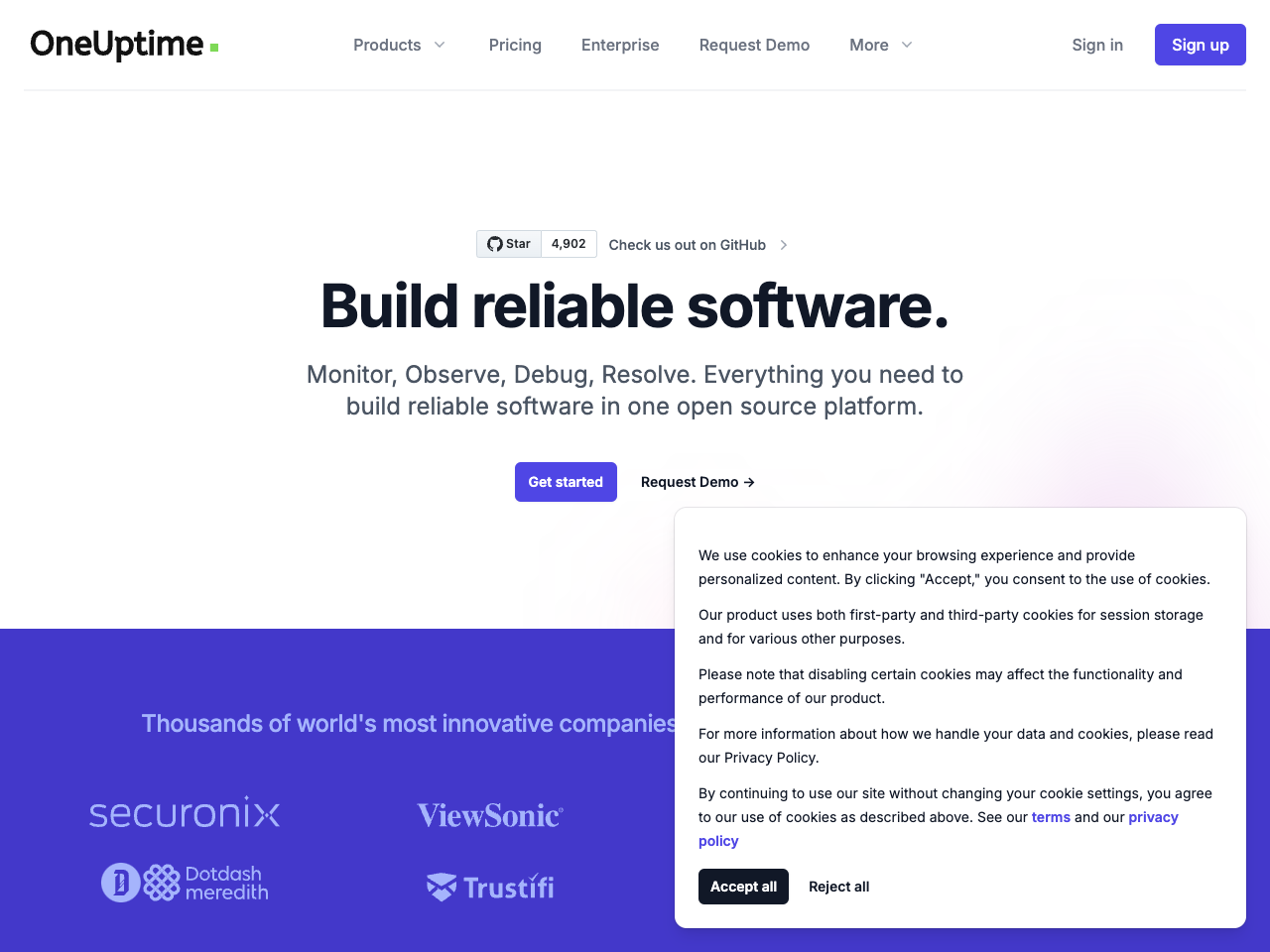 OneUptime screenshot