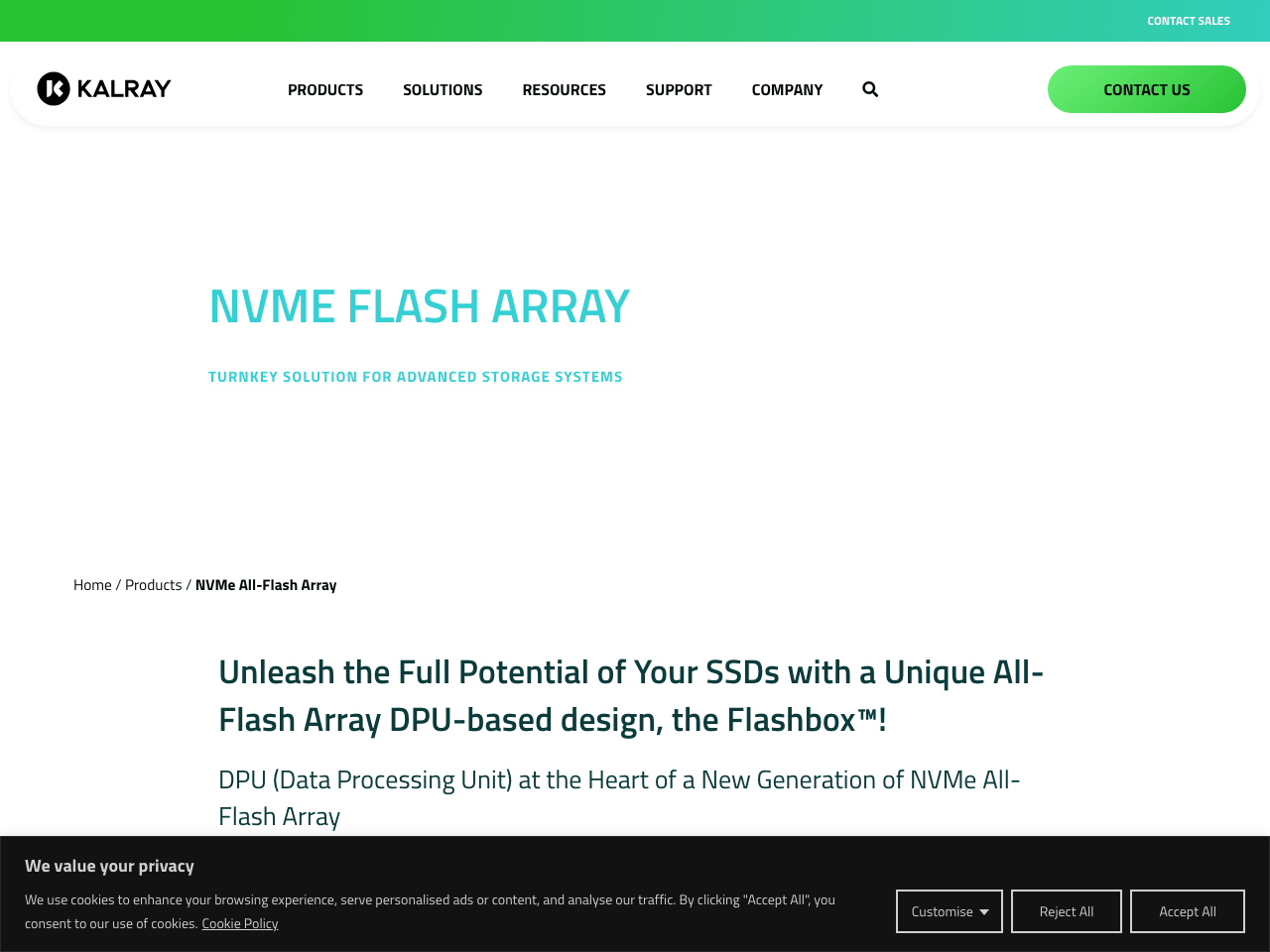 NVME Flash Array screenshot