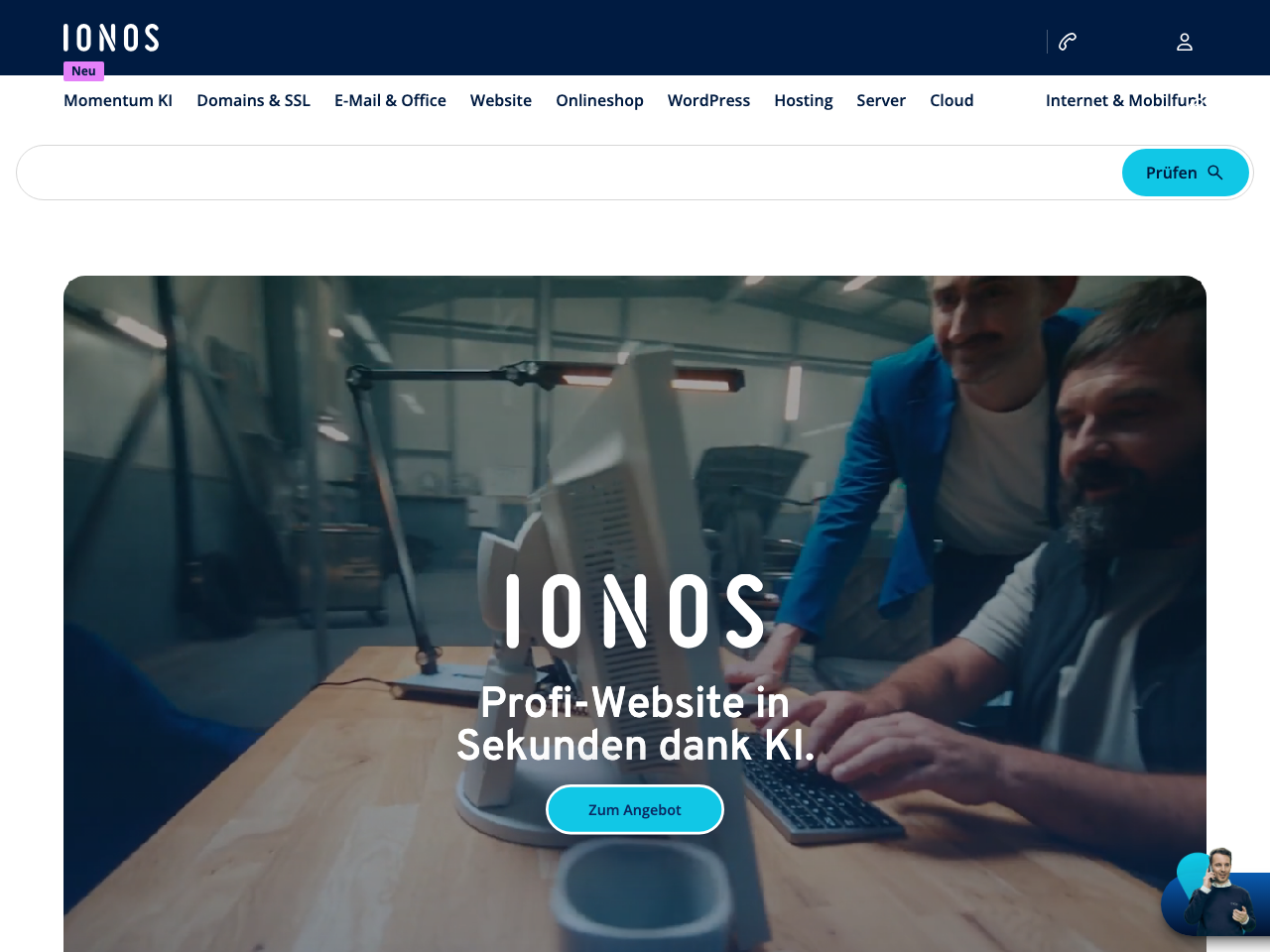 IONOS screenshot
