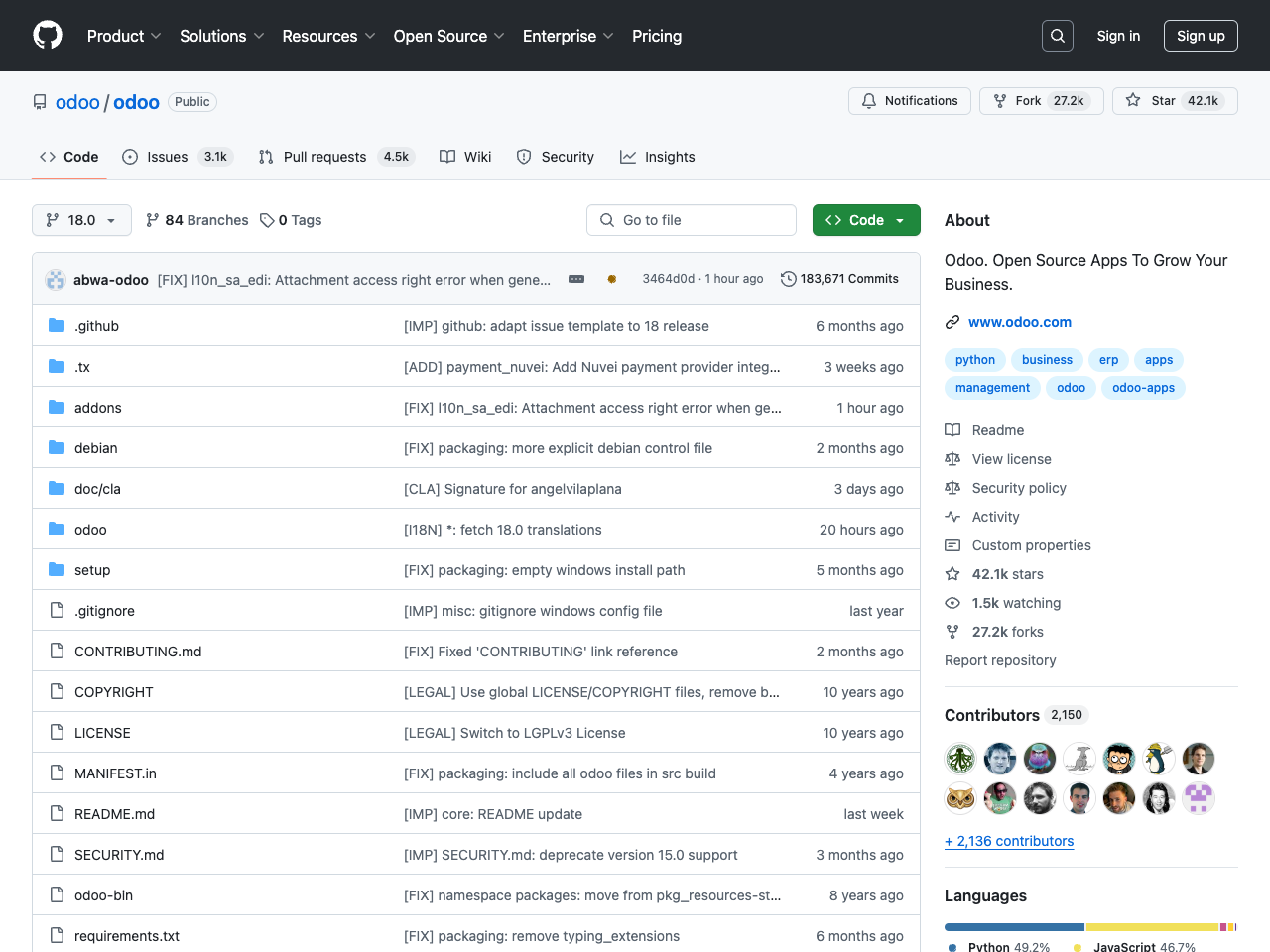 LibreERP screenshot