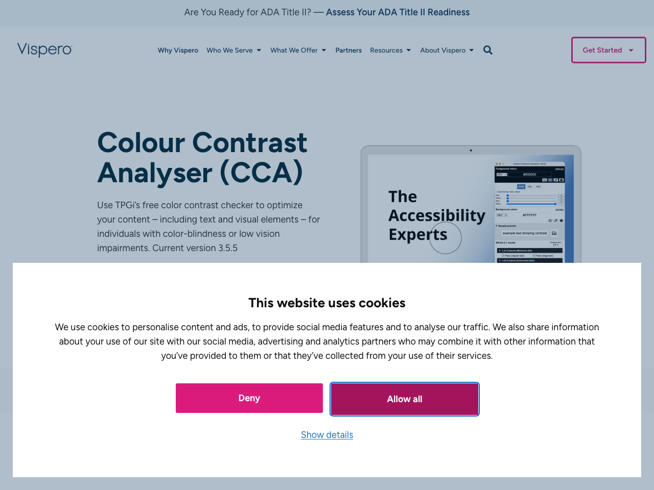 Colour Contrast Analyser screenshot